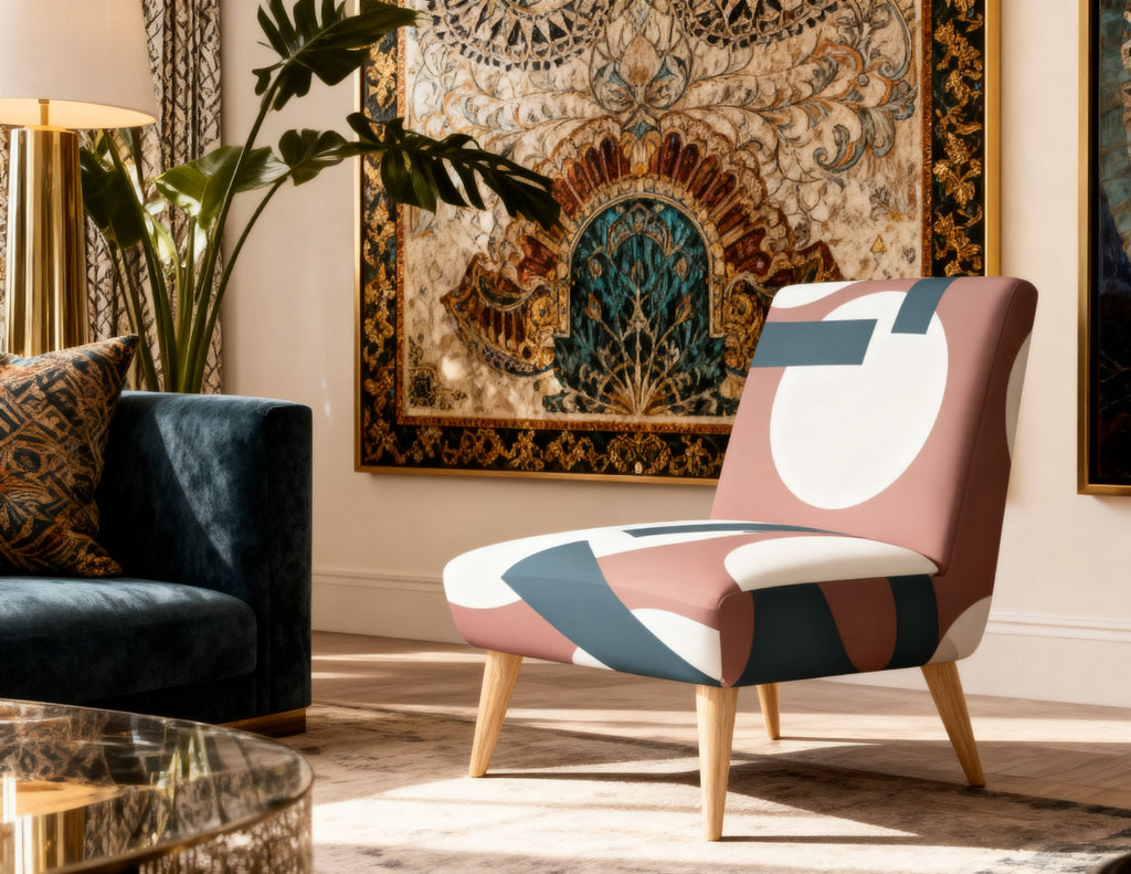 Intersect - Dusky pink, white, teal